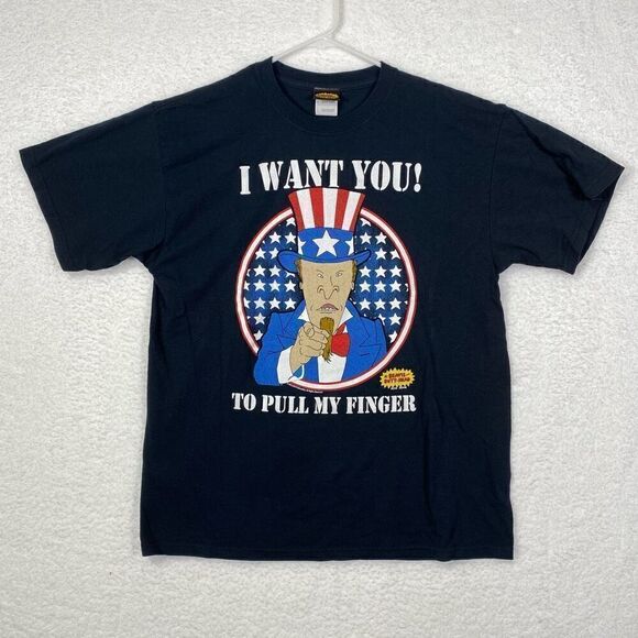Beavis and Butthead Other - Beavis and Butthead I Want You To Pull My Finger Graphic Tee Black Large NWOT
